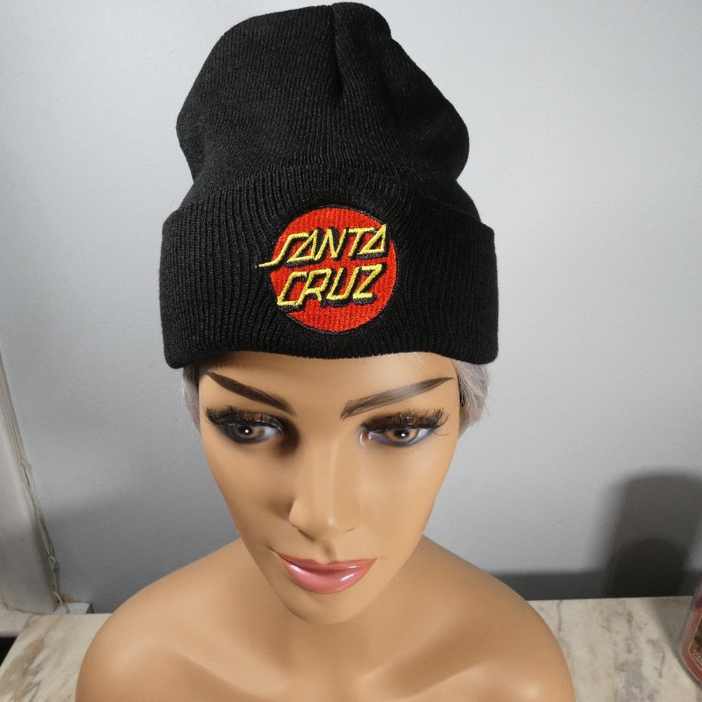 New Black knit beanie cap with Santa Cruz logo - Picture 2 of 8